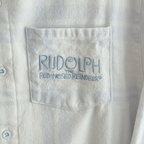 Cakeworthy Flannel Shirt Adult Medium Rudolf The Red Nosed Reindeer Bumble Plaid - Picture 8 of 16